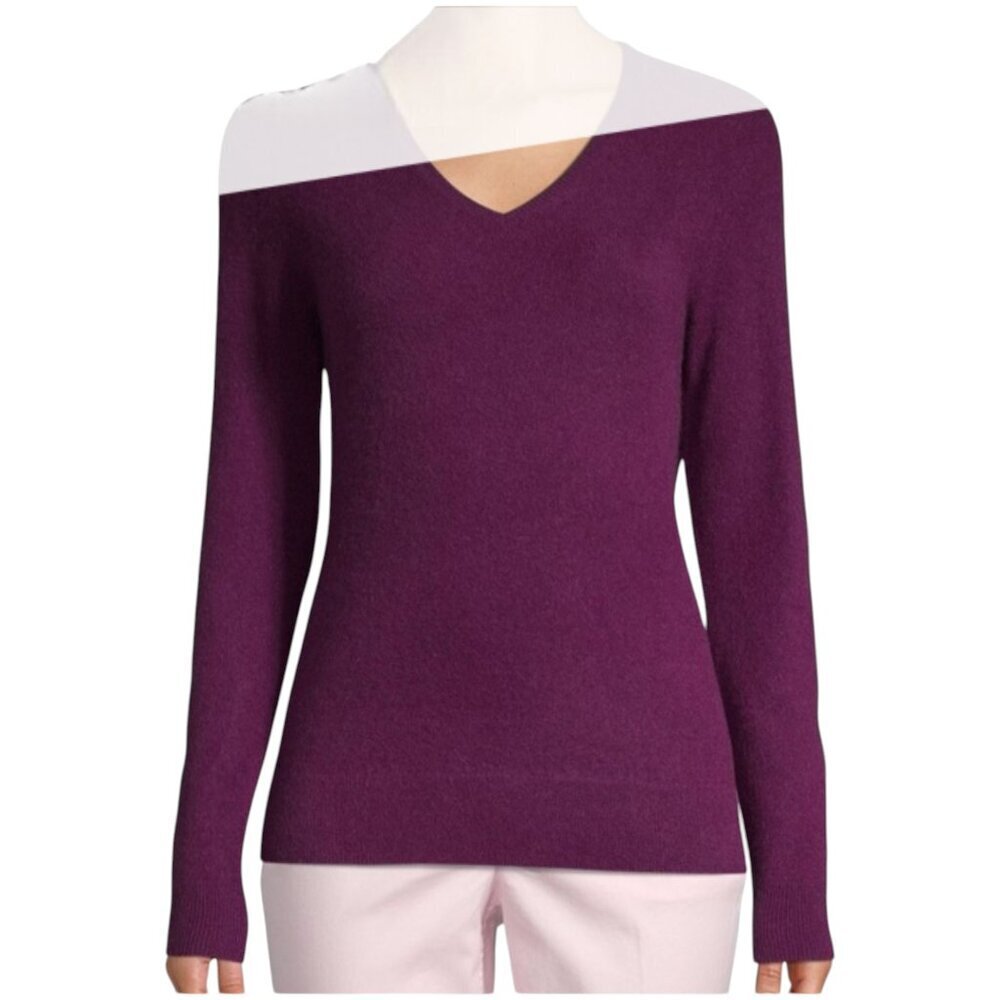 Saks Fifth Avenue Purple Silk Blend Pullover Sweater Size Small - 47768